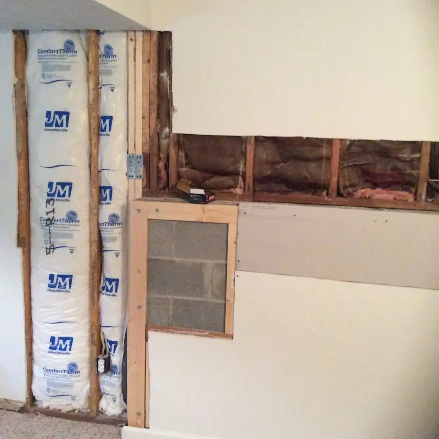 Wall insulation replacement during Basement Flood Cleanup in Henderson